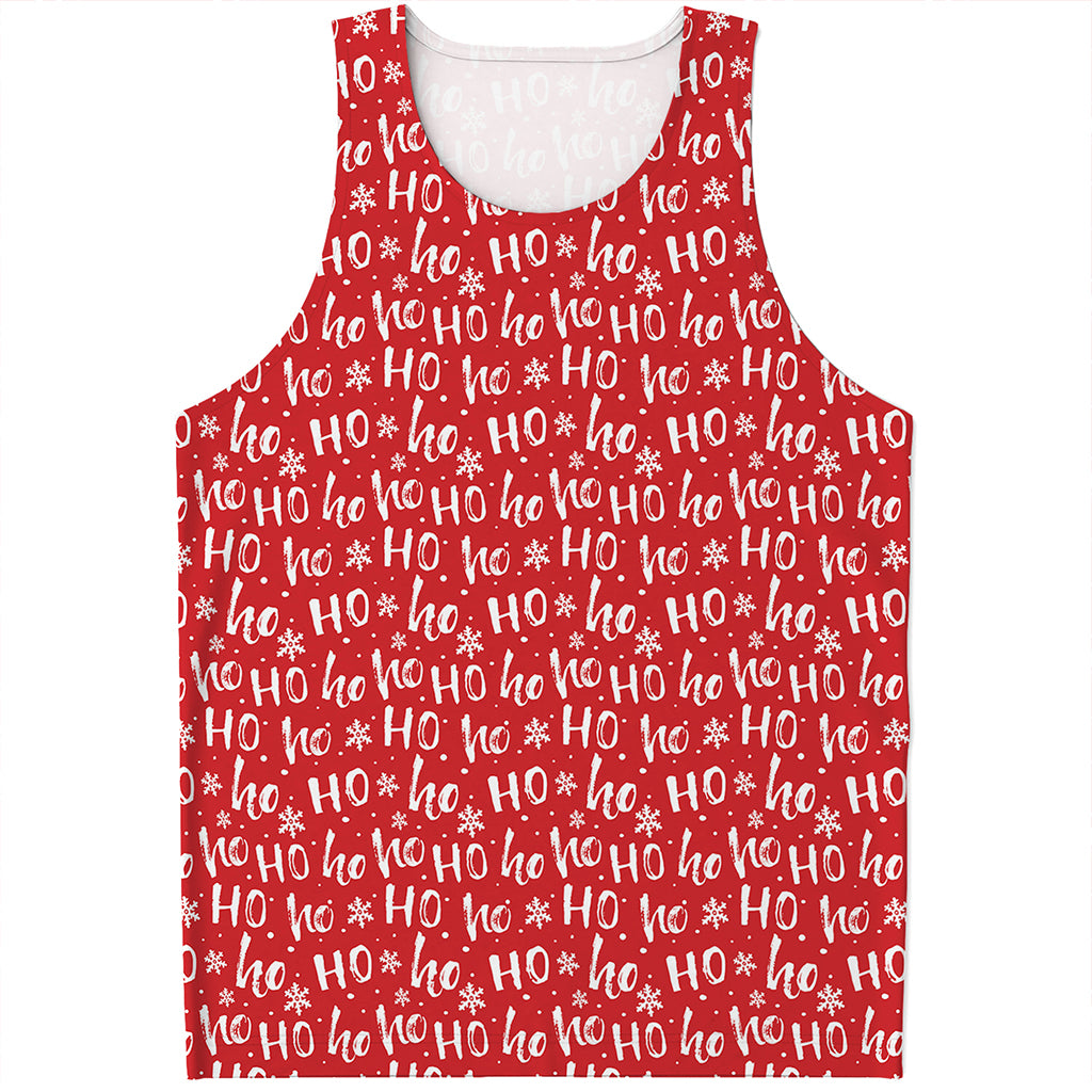 Christmas Santa Laugh Pattern Print Men's Tank Top