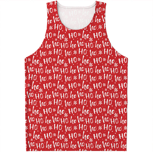 Christmas Santa Laugh Pattern Print Men's Tank Top