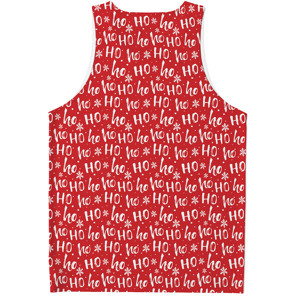 Christmas Santa Laugh Pattern Print Men's Tank Top