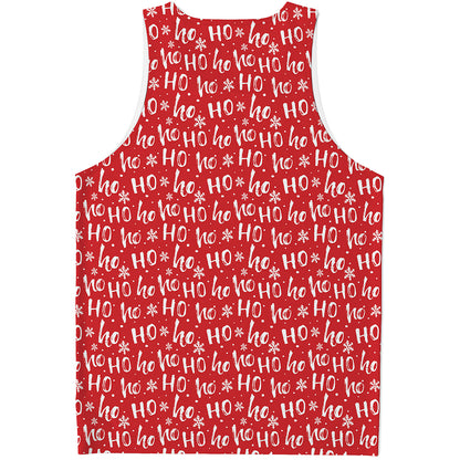Christmas Santa Laugh Pattern Print Men's Tank Top