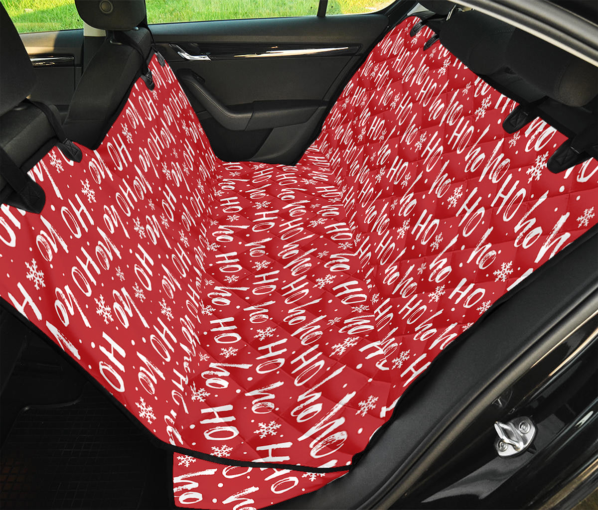 Christmas Santa Laugh Pattern Print Pet Car Back Seat Cover