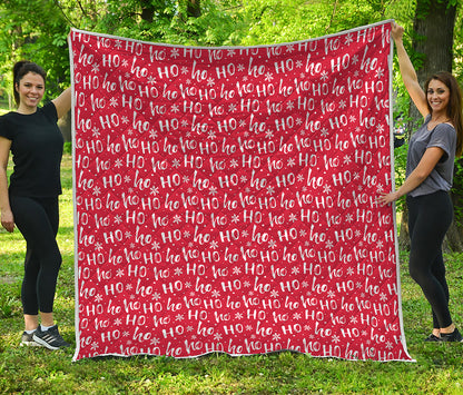 Christmas Santa Laugh Pattern Print Quilt