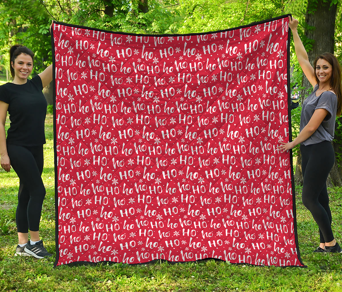 Christmas Santa Laugh Pattern Print Quilt