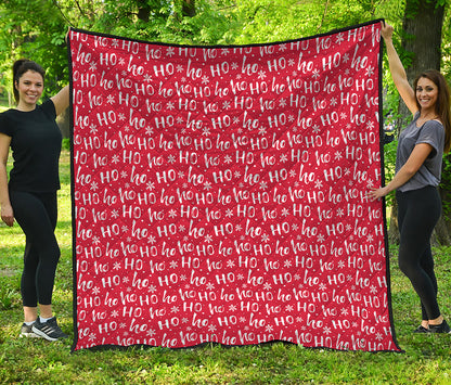 Christmas Santa Laugh Pattern Print Quilt