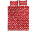Christmas Santa Laugh Pattern Print Quilt Bed Set