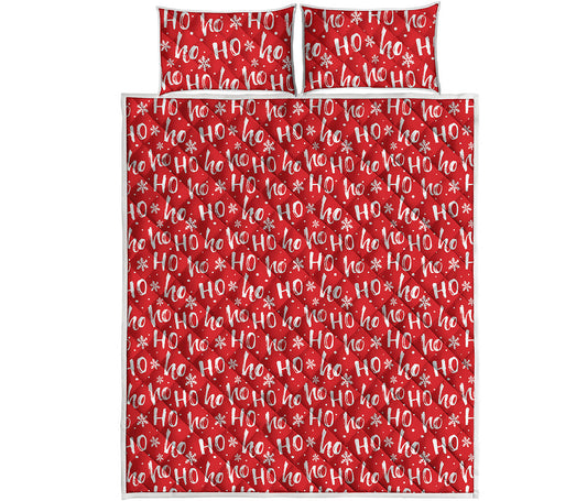 Christmas Santa Laugh Pattern Print Quilt Bed Set