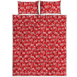 Christmas Santa Laugh Pattern Print Quilt Bed Set
