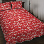 Christmas Santa Laugh Pattern Print Quilt Bed Set