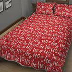 Christmas Santa Laugh Pattern Print Quilt Bed Set