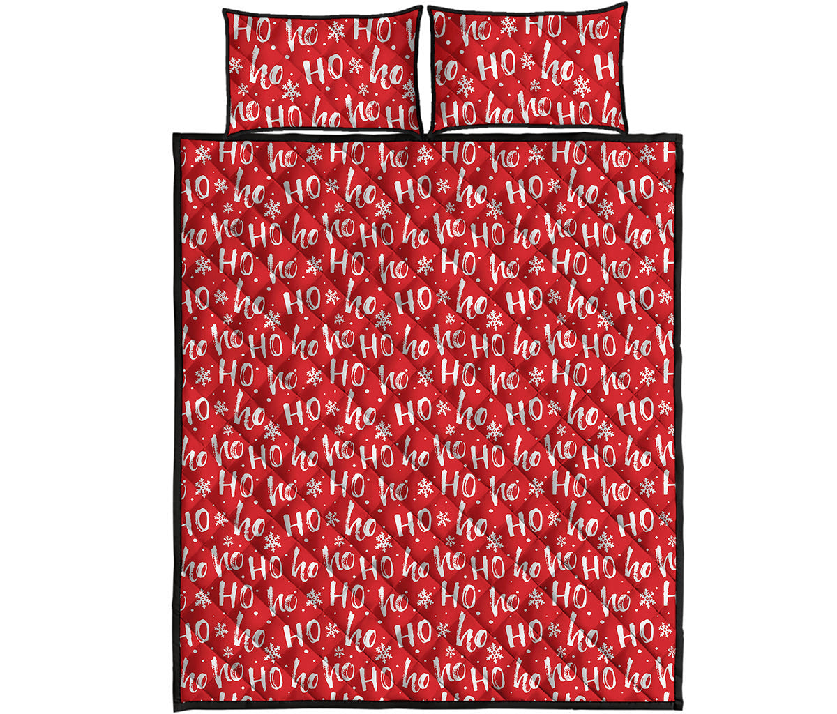 Christmas Santa Laugh Pattern Print Quilt Bed Set