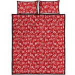 Christmas Santa Laugh Pattern Print Quilt Bed Set