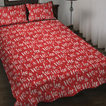 Christmas Santa Laugh Pattern Print Quilt Bed Set