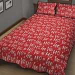 Christmas Santa Laugh Pattern Print Quilt Bed Set