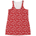 Christmas Santa Laugh Pattern Print Women's Racerback Tank Top