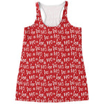 Christmas Santa Laugh Pattern Print Women's Racerback Tank Top