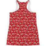 Christmas Santa Laugh Pattern Print Women's Racerback Tank Top