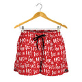 Christmas Santa Laugh Pattern Print Women's Shorts