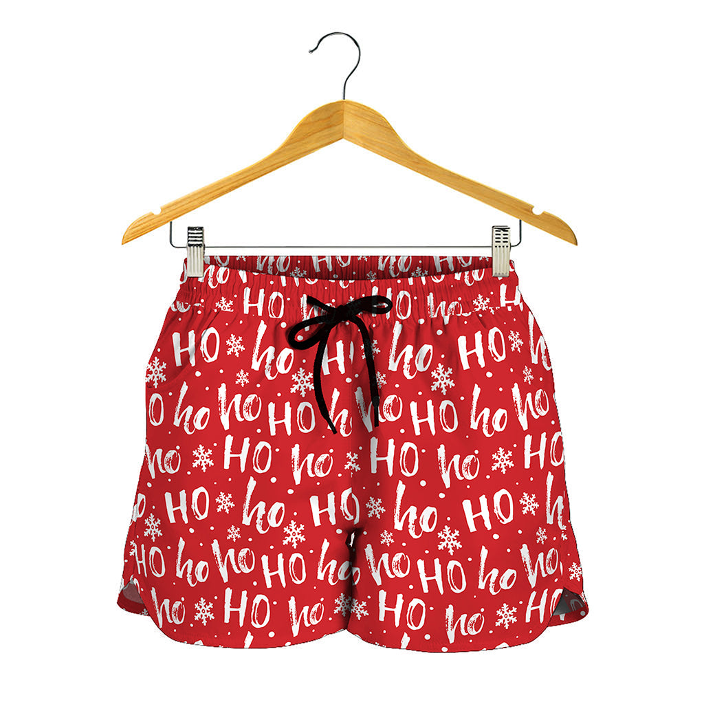 Christmas Santa Laugh Pattern Print Women's Shorts