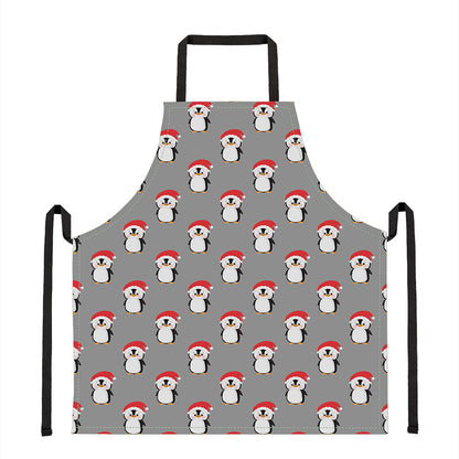 Christmas Santa Penguin Pattern Print Apron