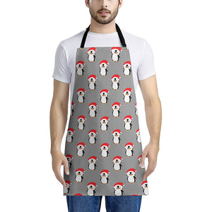 Christmas Santa Penguin Pattern Print Apron