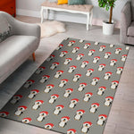 Christmas Santa Penguin Pattern Print Area Rug