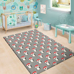 Christmas Santa Penguin Pattern Print Area Rug