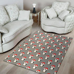 Christmas Santa Penguin Pattern Print Area Rug