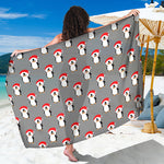 Christmas Santa Penguin Pattern Print Beach Sarong Wrap