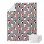 Christmas Santa Penguin Pattern Print Blanket