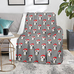 Christmas Santa Penguin Pattern Print Blanket