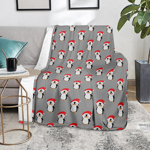 Christmas Santa Penguin Pattern Print Blanket