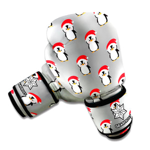 Christmas Santa Penguin Pattern Print Boxing Gloves