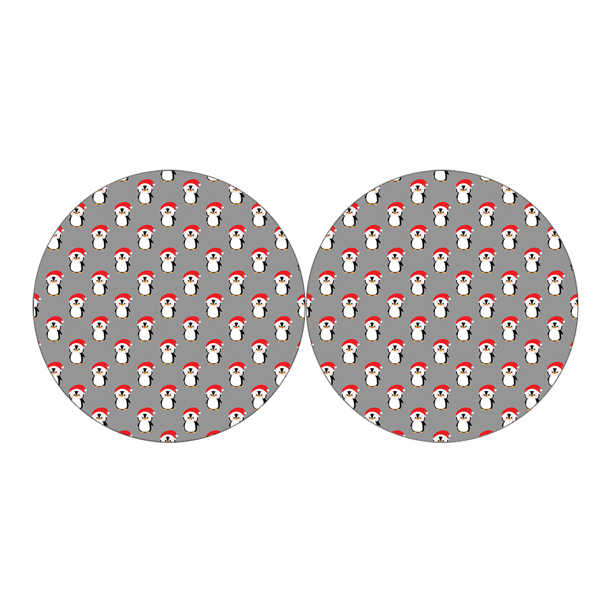 Christmas Santa Penguin Pattern Print Car Coasters