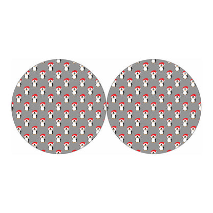 Christmas Santa Penguin Pattern Print Car Coasters