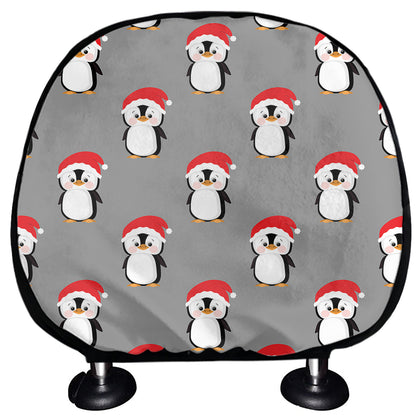 Christmas Santa Penguin Pattern Print Car Headrest Covers