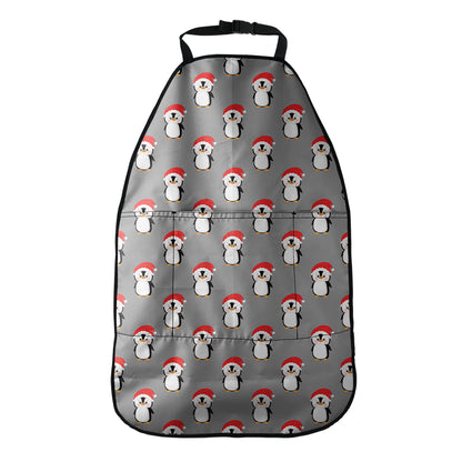 Christmas Santa Penguin Pattern Print Car Seat Organizers