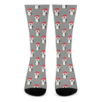 Christmas Santa Penguin Pattern Print Crew Socks