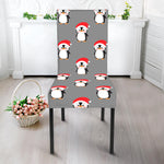 Christmas Santa Penguin Pattern Print Dining Chair Slipcover