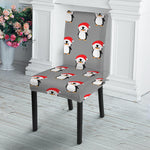 Christmas Santa Penguin Pattern Print Dining Chair Slipcover