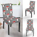 Christmas Santa Penguin Pattern Print Dining Chair Slipcover