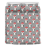 Christmas Santa Penguin Pattern Print Duvet Cover Bedding Set