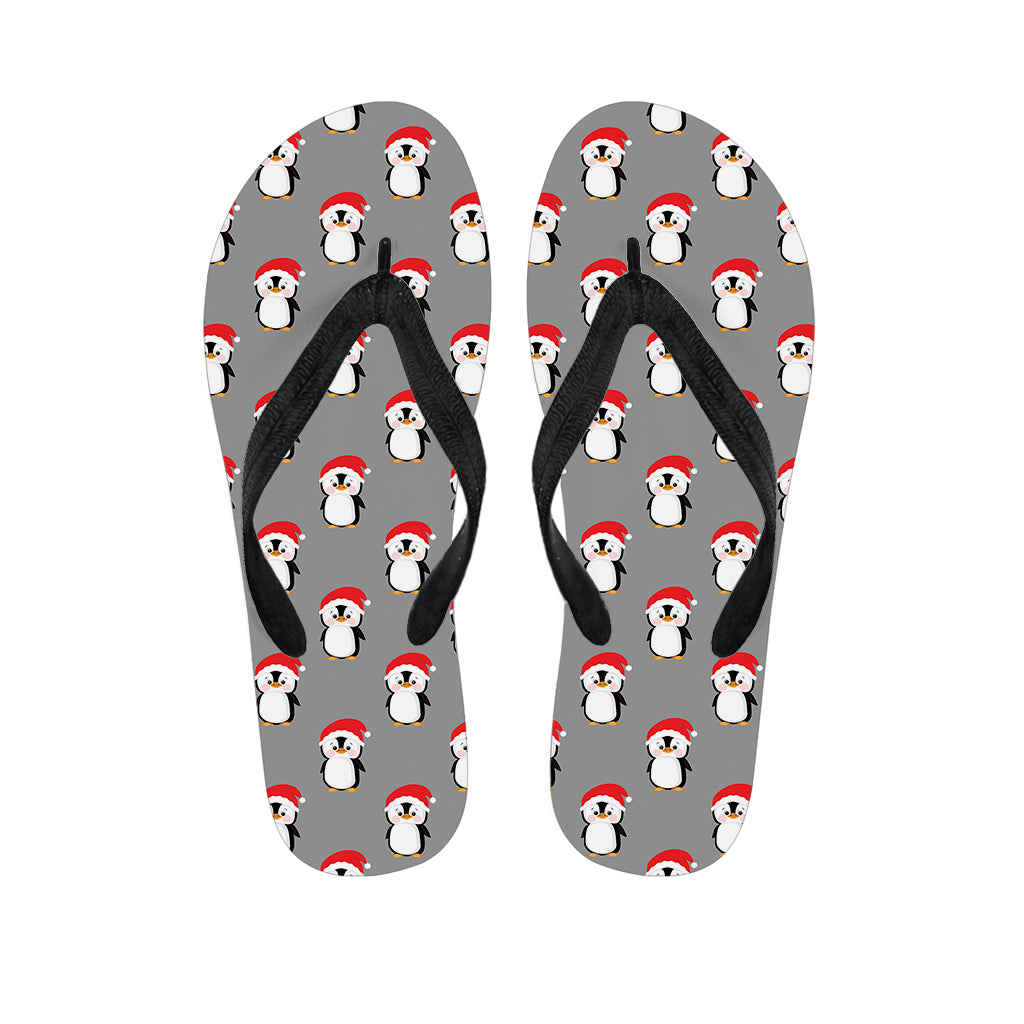 Christmas Santa Penguin Pattern Print Flip Flops