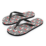 Christmas Santa Penguin Pattern Print Flip Flops