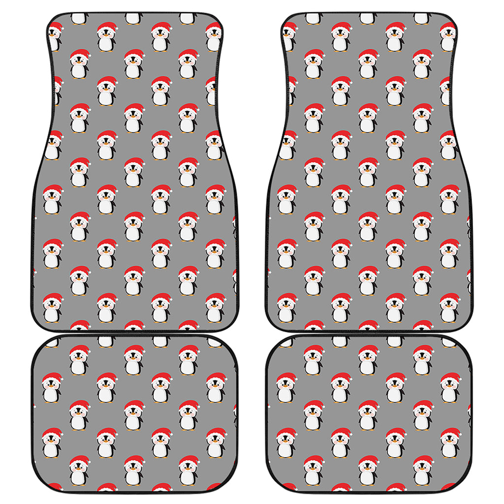 Christmas Santa Penguin Pattern Print Front and Back Car Floor Mats
