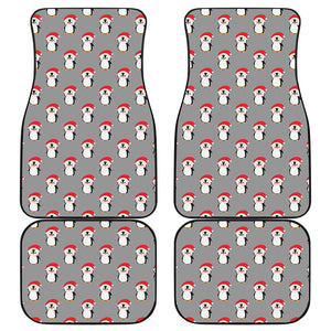 Christmas Santa Penguin Pattern Print Front and Back Car Floor Mats