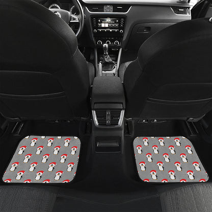 Christmas Santa Penguin Pattern Print Front and Back Car Floor Mats