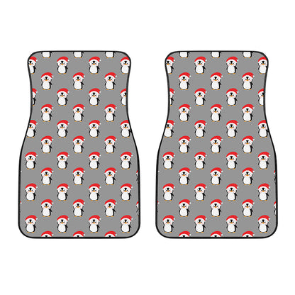 Christmas Santa Penguin Pattern Print Front Car Floor Mats