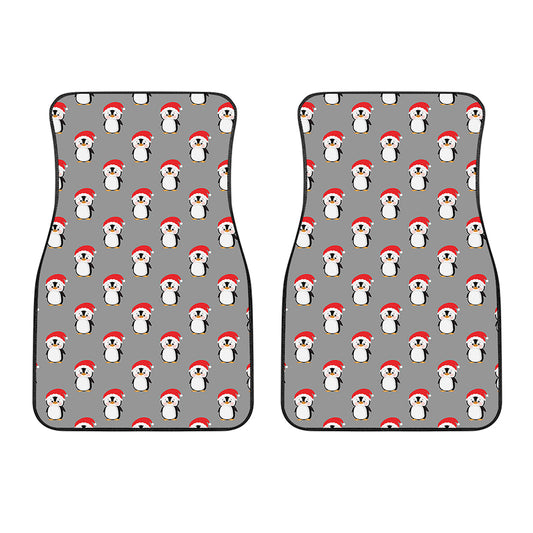 Christmas Santa Penguin Pattern Print Front Car Floor Mats