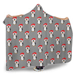 Christmas Santa Penguin Pattern Print Hooded Blanket