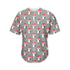 Christmas Santa Penguin Pattern Print Men's Baseball Jersey